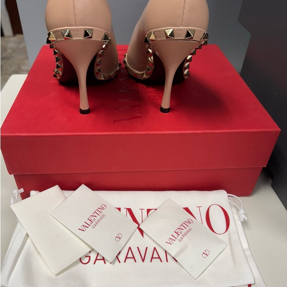 Valentino Women's Tan Studded Pumps - Picture 4 of 5